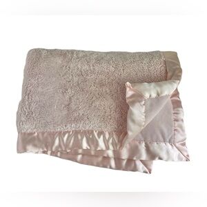 Cloud Island Target Pink Plush Baby Blanket Fluffy Soft Satin Trim 40x30